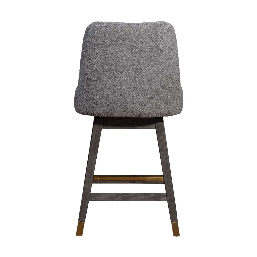Armen Living  - Amalie Swivel Counter Stool in Grey Oak Wood Finish with Grey Boucle Fabric - 840254332010 veiw 5