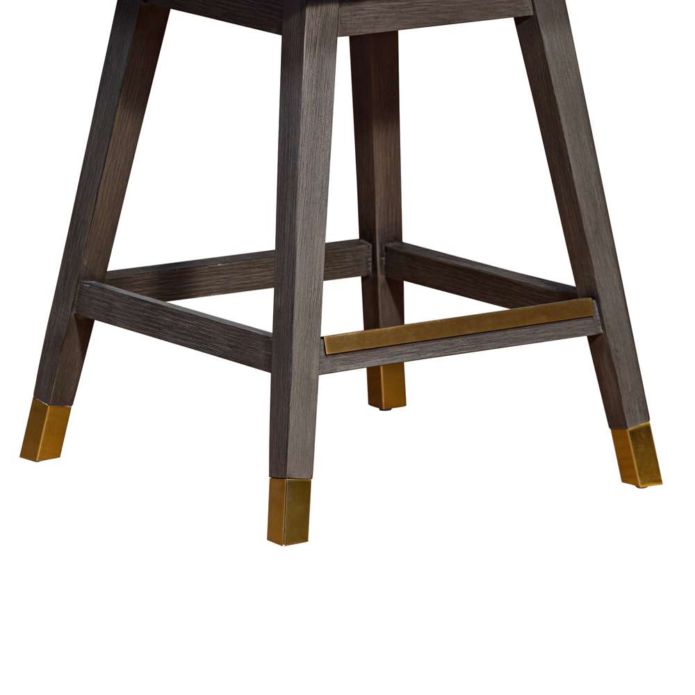 Armen Living  - Amalie Swivel Counter Stool in Grey Oak Wood Finish with Grey Boucle Fabric - 840254332010 veiw 8