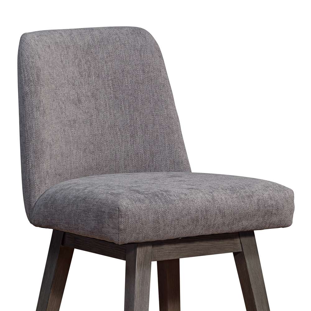Armen Living  - Amalie Swivel Counter Stool in Grey Oak Wood Finish with Mocha Fabric - 840254332058 veiw 6