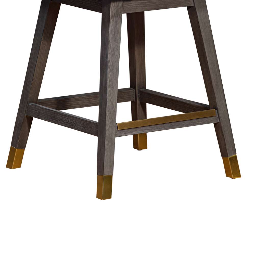 Armen Living  - Amalie Swivel Counter Stool in Grey Oak Wood Finish with Mocha Fabric - 840254332058 veiw 8