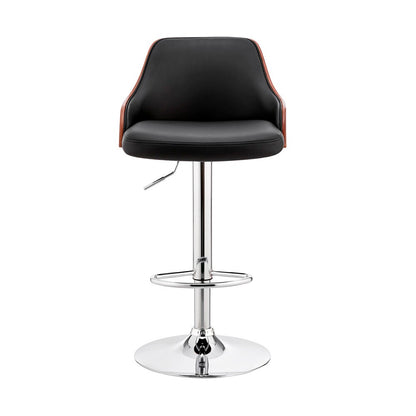 Armen Living - Asher Adjustable Black Faux Leather and Chrome Finish Bar Stool - LCARBAWABL veiw 2