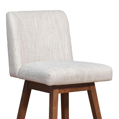Armen Living  - Basila Swivel Bar Stool in Brown Oak Wood Finish with Beige Fabric - 840254332188 veiw 6