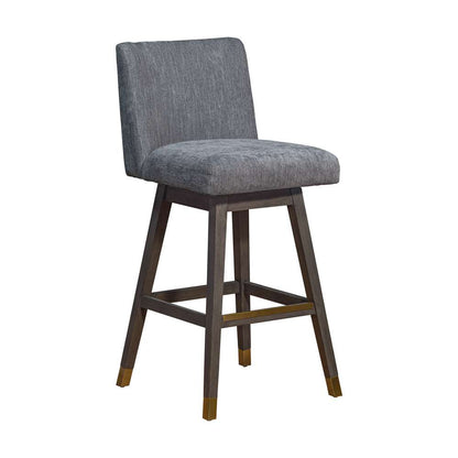 Armen Living  - Basila Swivel Bar Stool in Grey Oak Wood Finish with Grey Fabric - 840254332249 veiw 1