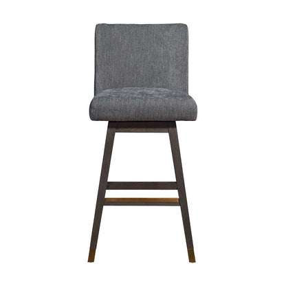 Armen Living  - Basila Swivel Bar Stool in Grey Oak Wood Finish with Grey Fabric - 840254332249 veiw 3