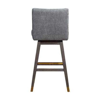 Armen Living  - Basila Swivel Bar Stool in Grey Oak Wood Finish with Grey Fabric - 840254332249 veiw 5