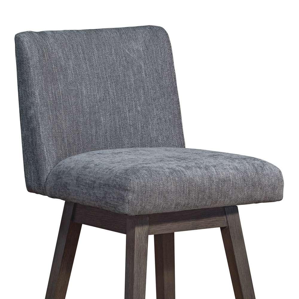 Armen Living  - Basila Swivel Bar Stool in Grey Oak Wood Finish with Grey Fabric - 840254332249 veiw 6