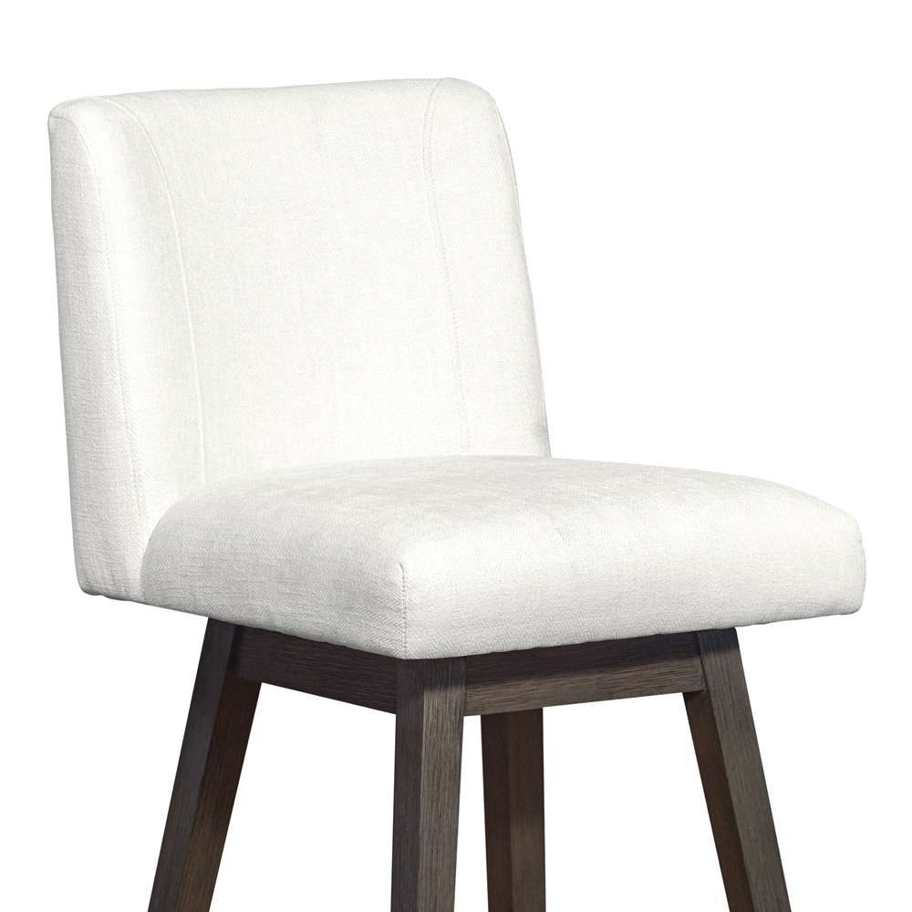 Armen Living  - Basila Swivel Bar Stool in Grey Oak Wood Finish with Pearl Fabric - 840254332225 veiw 6