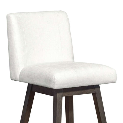 Armen Living  - Basila Swivel Bar Stool in Grey Oak Wood Finish with Pearl Fabric - 840254332225 veiw 6