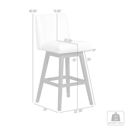 Armen Living  - Basila Swivel Bar Stool in Grey Oak Wood Finish with Pearl Fabric - 840254332225 veiw 10