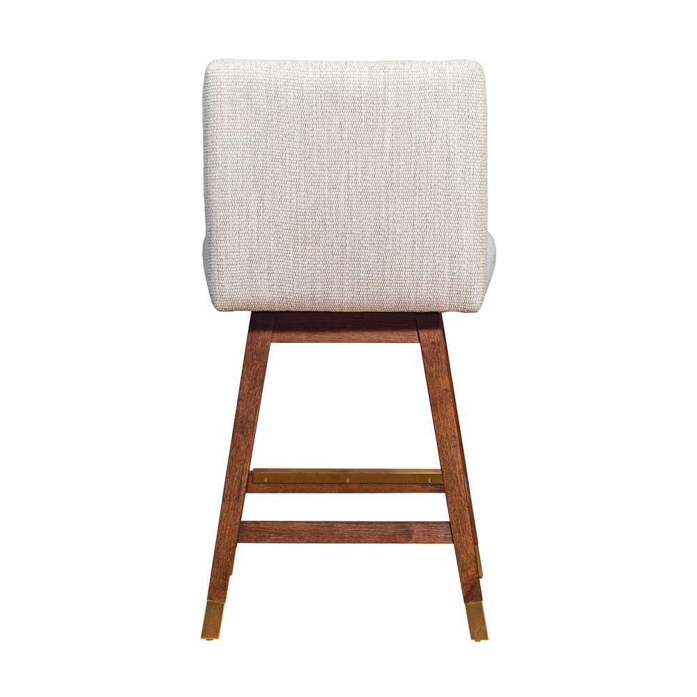 Armen Living  - Basila Swivel Counter Stool in Brown Oak Wood Finish with Beige Fabric - 840254332171 veiw 5