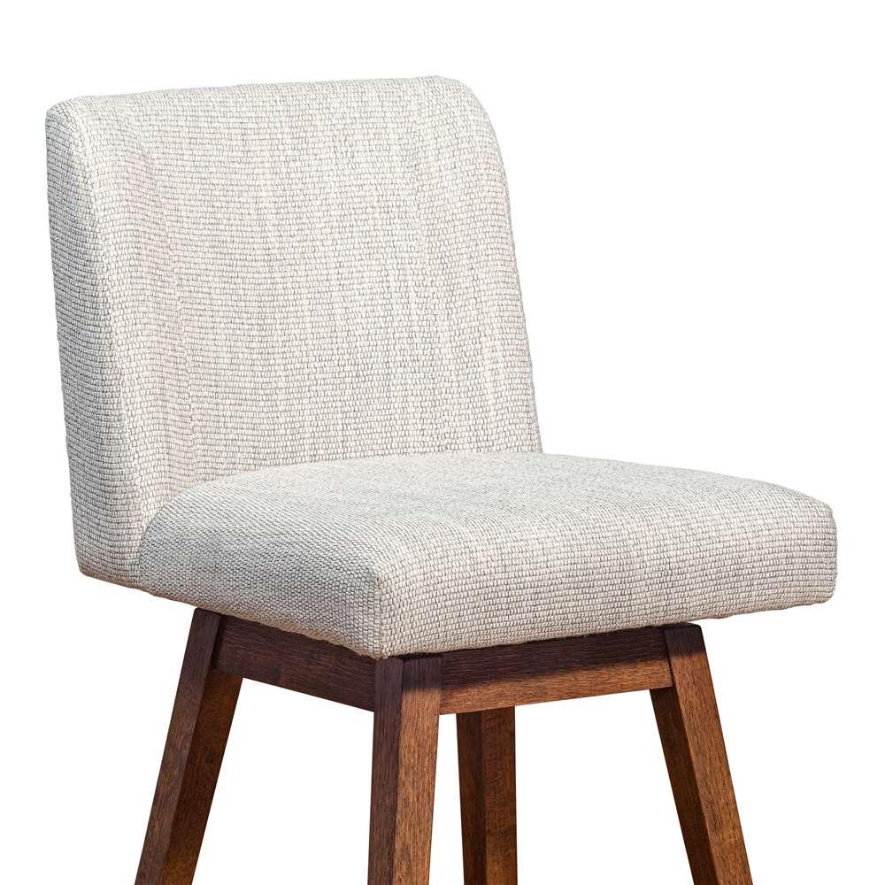 Armen Living  - Basila Swivel Counter Stool in Brown Oak Wood Finish with Beige Fabric - 840254332171 veiw 6