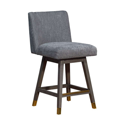 Armen Living  - Basila Swivel Counter Stool in Grey Oak Wood Finish with Grey Fabric - 840254332232 veiw 1