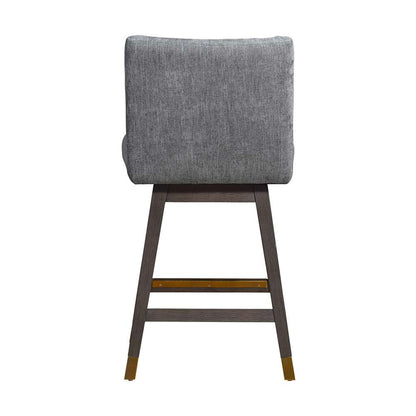 Armen Living  - Basila Swivel Counter Stool in Grey Oak Wood Finish with Grey Fabric - 840254332232 veiw 5