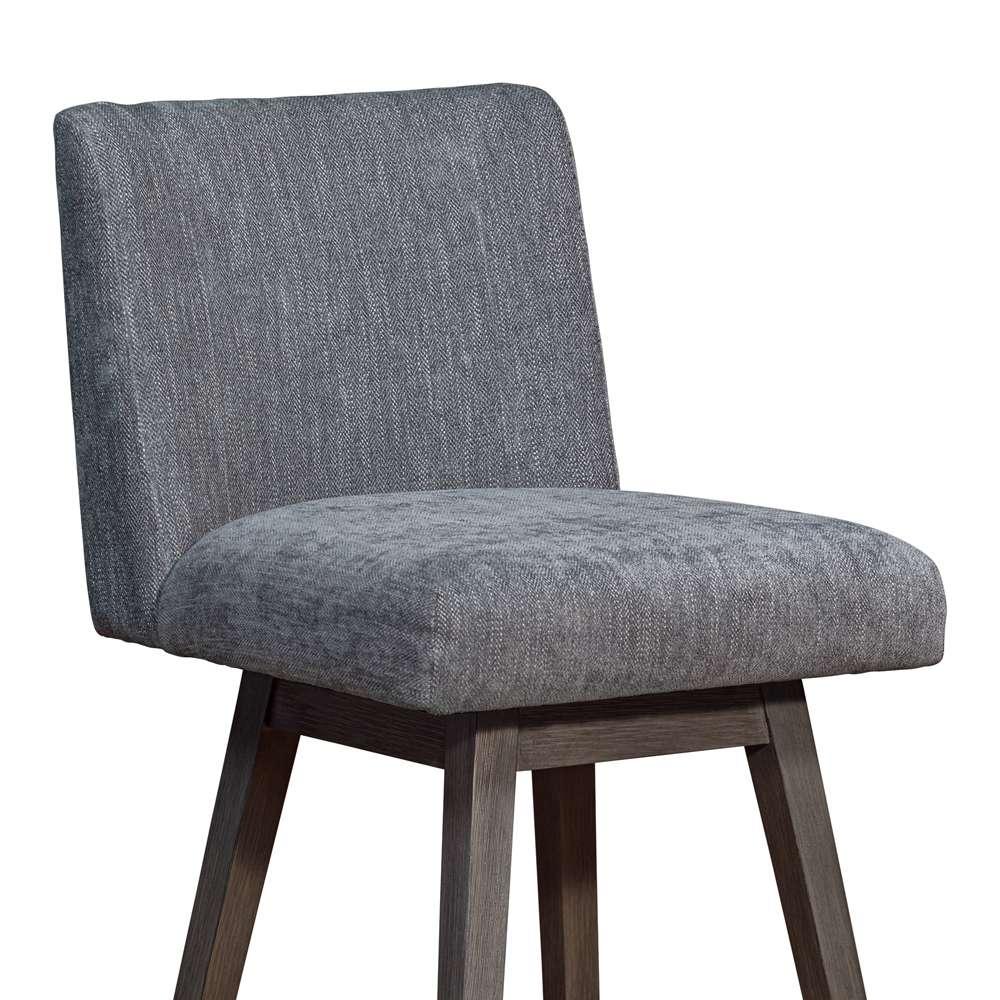 Armen Living  - Basila Swivel Counter Stool in Grey Oak Wood Finish with Grey Fabric - 840254332232 veiw 6