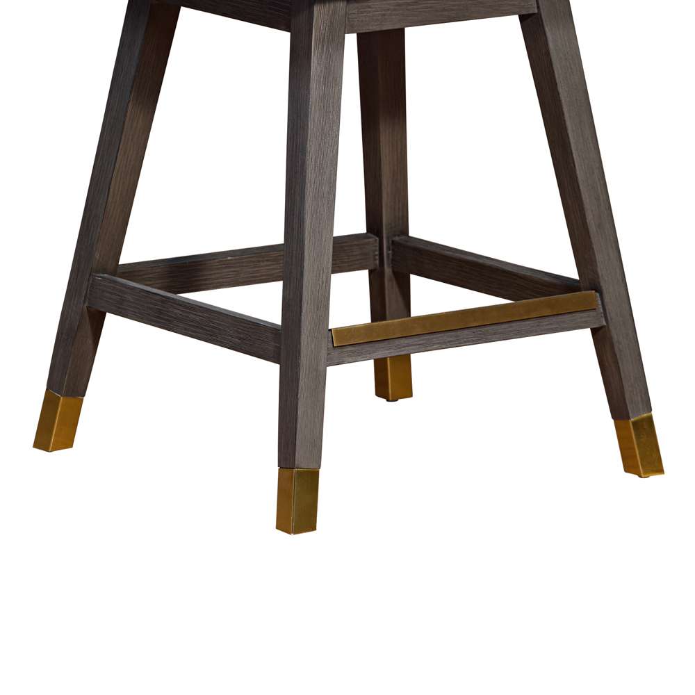 Armen Living  - Basila Swivel Counter Stool in Grey Oak Wood Finish with Grey Fabric - 840254332232 veiw 8
