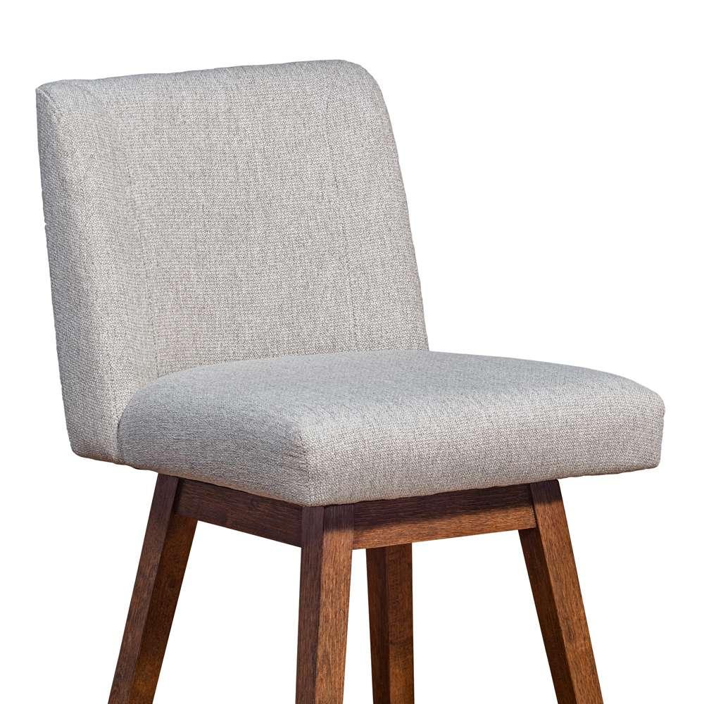 Armen Living  - Basila Swivel Counter Stool in Brown Oak Wood Finish with Taupe Fabric - 840254332195 veiw 6