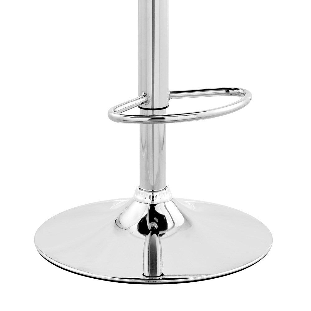 Armen Living - Brock Adjustable Gray Faux Leather and Walnut Wood with Chrome Finish Bar Stool - LCBCBAWAGR veiw 8