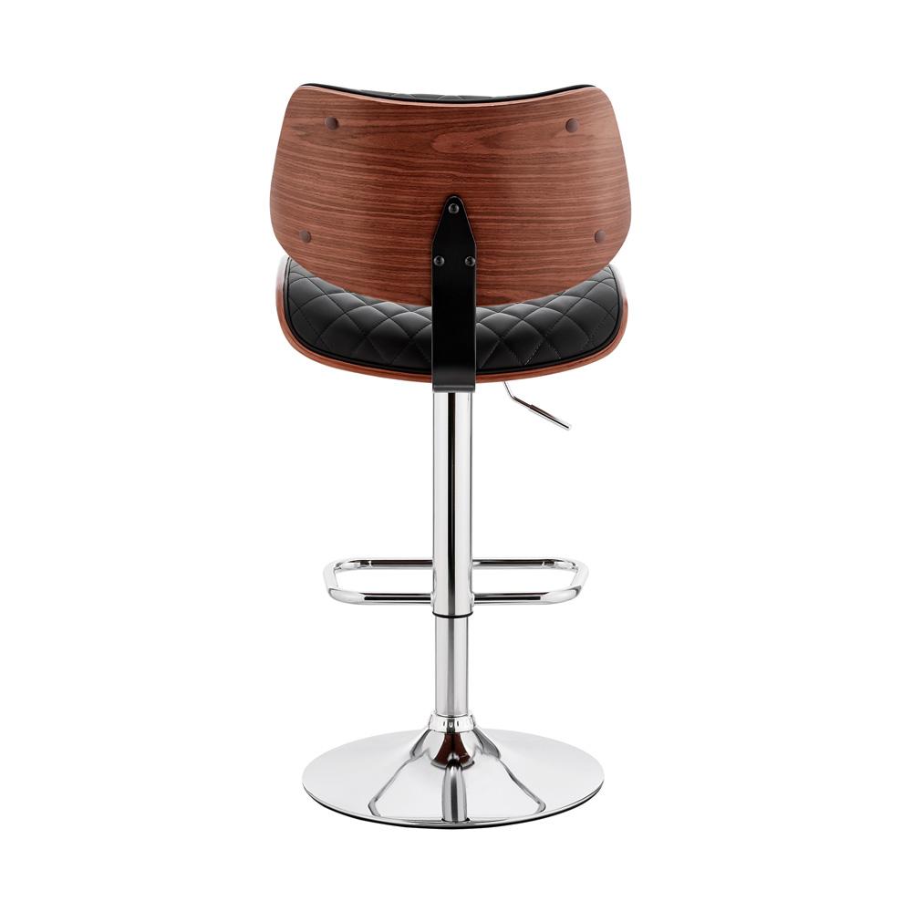 Armen Living - Leland Adjustable Black Faux Leather and Chrome Finish Bar Stool - LCLEBAWABL veiw 4