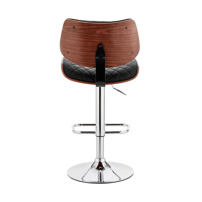 Armen Living - Leland Adjustable Black Faux Leather and Chrome Finish Bar Stool - LCLEBAWABL veiw 4