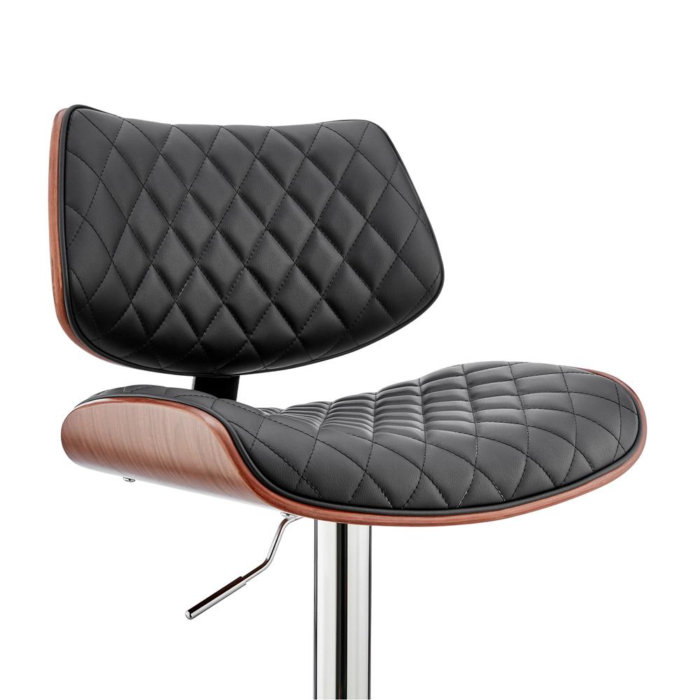Armen Living - Leland Adjustable Black Faux Leather and Chrome Finish Bar Stool - LCLEBAWABL veiw 5
