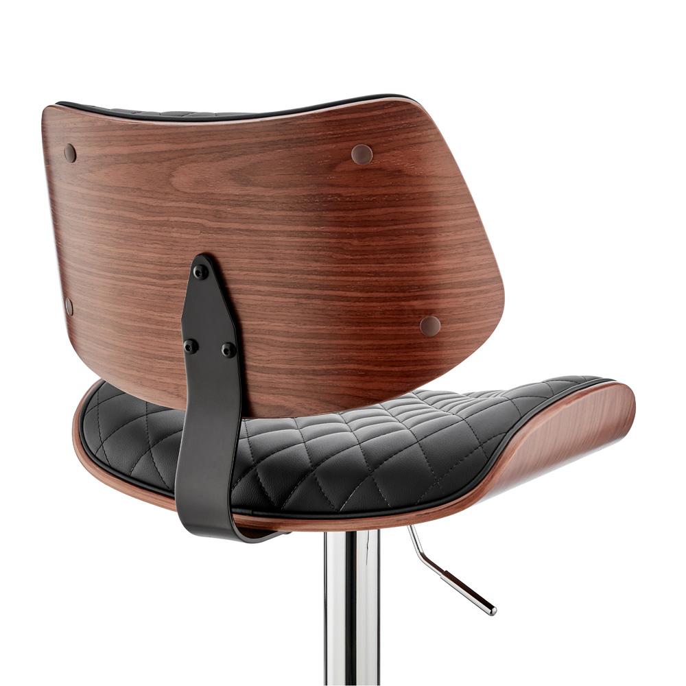 Armen Living - Leland Adjustable Black Faux Leather and Chrome Finish Bar Stool - LCLEBAWABL veiw 6
