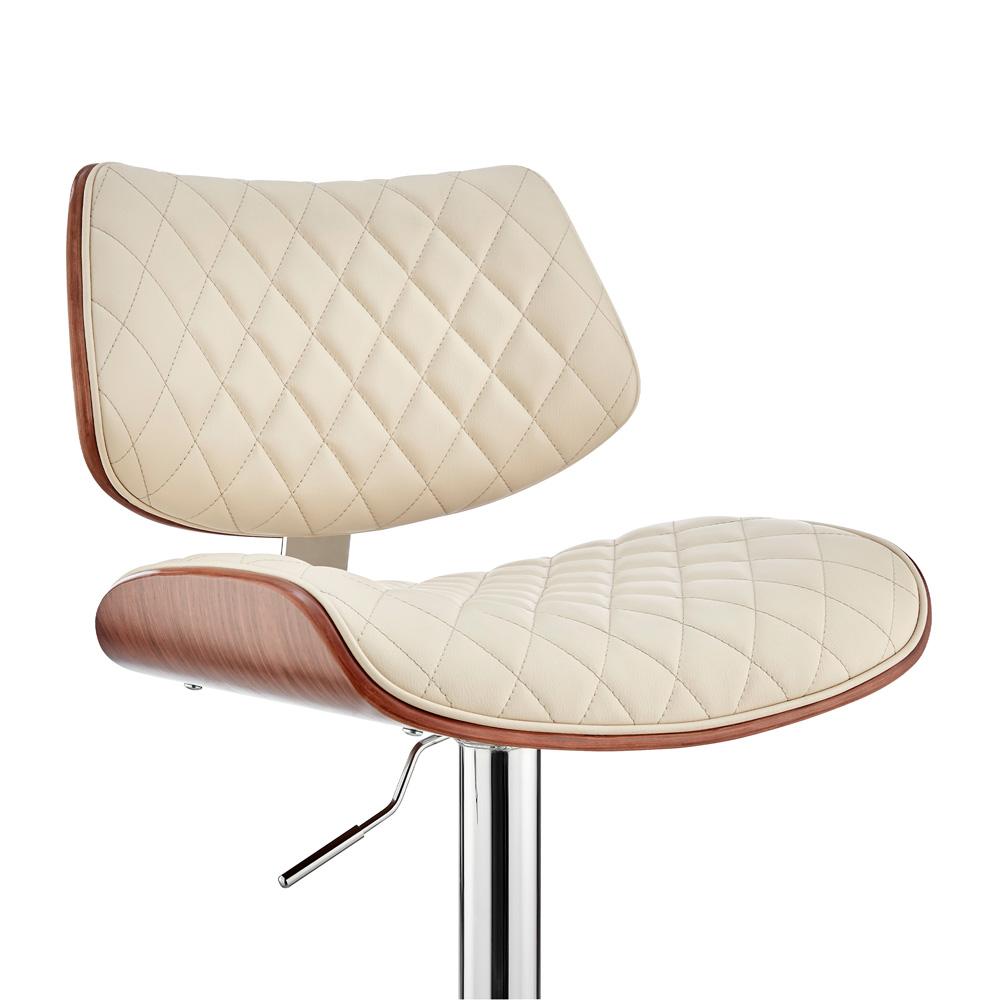 Armen Living - Leland Adjustable Cream Faux Leather and Chrome Finish Bar Stool - LCLEBAWACR veiw 5