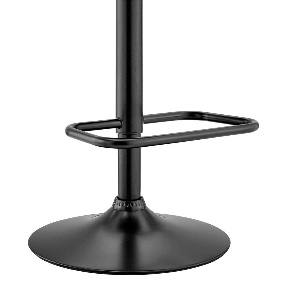 Armen Living - Leland Adjustable Gray Faux Leather and Black Finish Bar Stool - LCLEBABLGR veiw 7