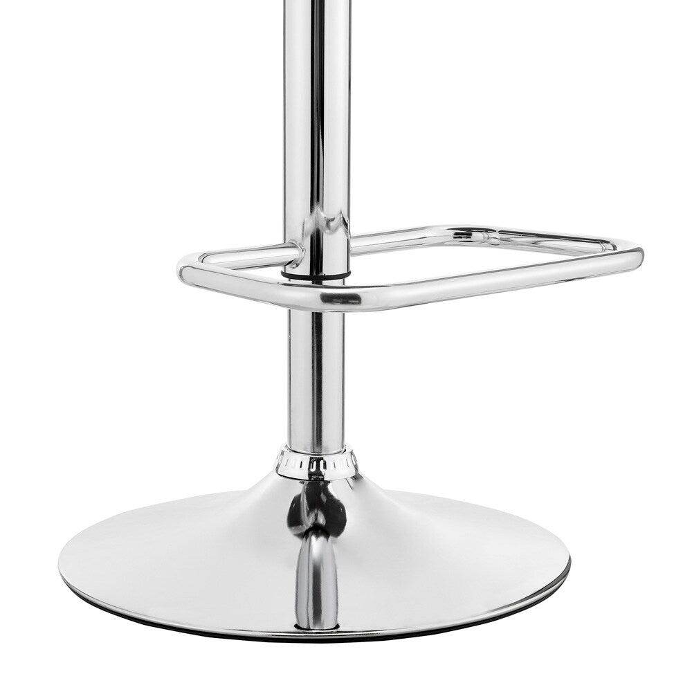 Armen Living - Leland Adjustable Gray Faux Leather and Chrome Finish Bar Stool - LCLEBAWAGR veiw 7