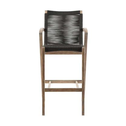 Armen Living - Nabila Outdoor Light Eucalyptus Wood and Charcoal Rope Counter and Bar Height Stool - 840254333437 veiw 2