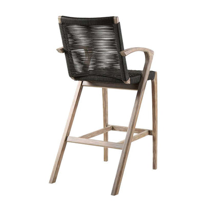 Armen Living - Nabila Outdoor Light Eucalyptus Wood and Charcoal Rope Counter and Bar Height Stool - 840254333444 veiw 4