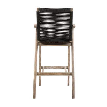 Armen Living - Nabila Outdoor Light Eucalyptus Wood and Charcoal Rope Counter and Bar Height Stool - 840254333444 veiw 5