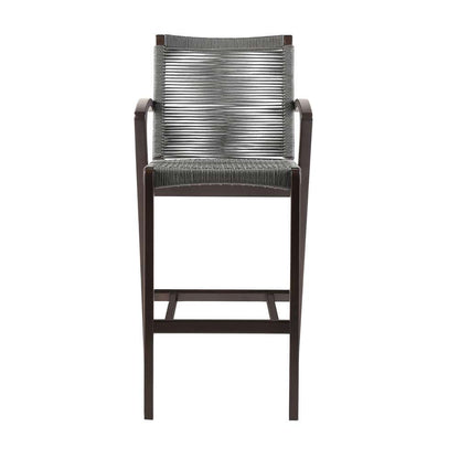 Armen Living - Nabila Outdoor Dark Eucalyptus Wood and Grey Rope Counter and Bar height Stool - 840254333451 veiw 2