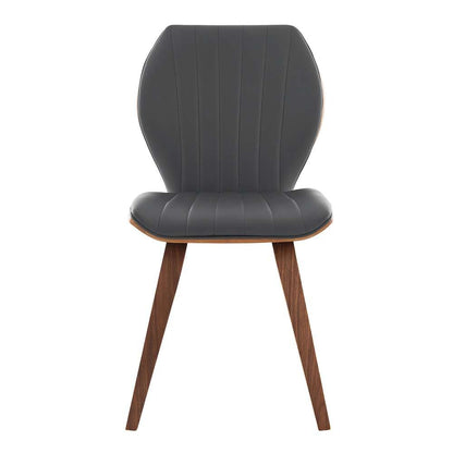 Armen Living - Ontario Gray Faux Leather and Walnut Wood Dining Chairs (Set of 2) - LCONSIWAGR veiw 3
