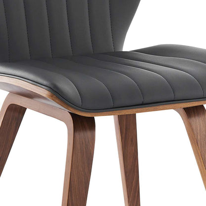 Armen Living - Ontario Gray Faux Leather and Walnut Wood Dining Chairs (Set of 2) - LCONSIWAGR veiw 6