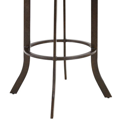 Armen Living - Pharaoh Swivel 30in Auburn Bay and Brown Faux Leather Bar Stool - 721535743308 veiw 6