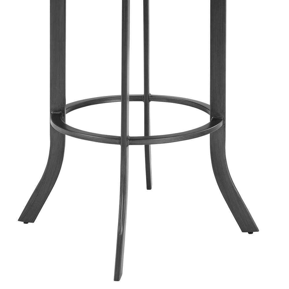 Armen Living - Pharaoh Swivel 30in Mineral Finish and Black Faux Leather Bar Stool - 721535743346 veiw 6