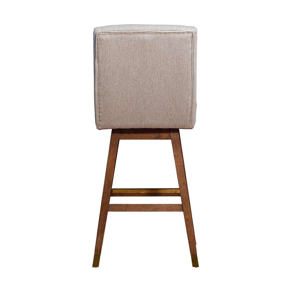 Armen Living  - Stancoste Swivel Bar Stool in Brown Oak Wood Finish with Taupe Fabric - 840254332126 veiw 5