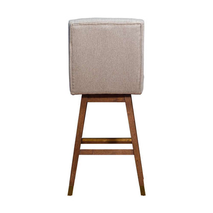 Armen Living  - Stancoste Swivel Bar Stool in Brown Oak Wood Finish with Taupe Fabric - 840254332126 veiw 5