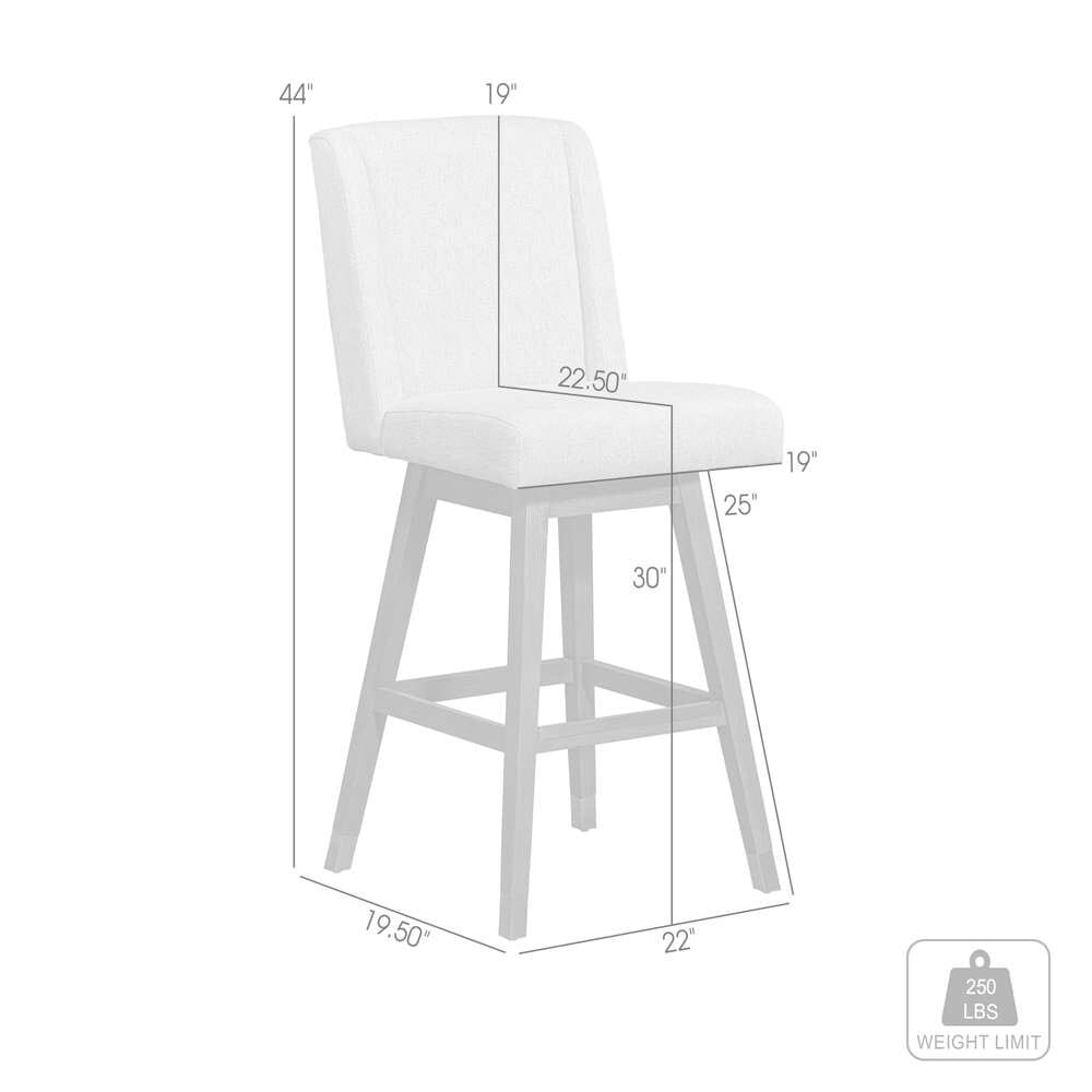 Armen Living  - Stancoste Swivel Bar Stool in Brown Oak Wood Finish with Taupe Fabric - 840254332126 veiw 10