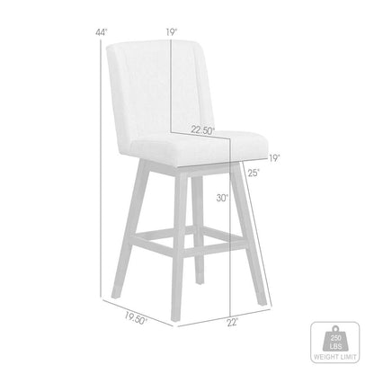 Armen Living  - Stancoste Swivel Bar Stool in Brown Oak Wood Finish with Taupe Fabric - 840254332126 veiw 10