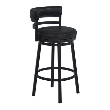 Armen Living - Titana 26in Counter Height Metal Swivel Barstool in Ford Black Pu and Black Finish - 721535746903 veiw 1