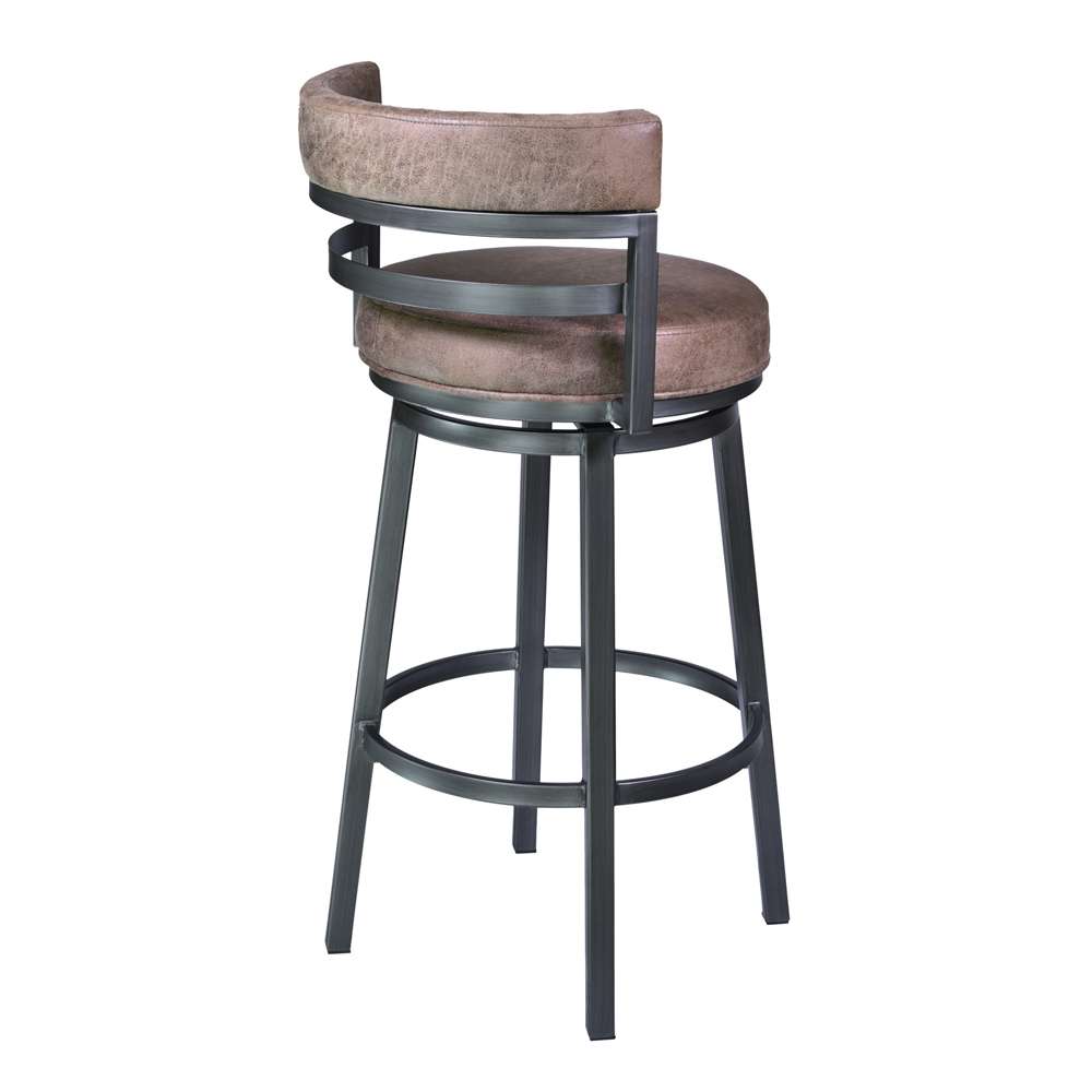 Armen Living - Titana 30in Barstool in Mineral finish with Bandero Tobacco upholstery - 721535746873 veiw 2