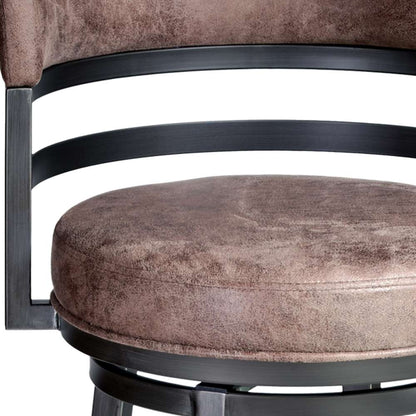 Armen Living - Titana 30in Barstool in Mineral finish with Bandero Tobacco upholstery - 721535746873 veiw 3