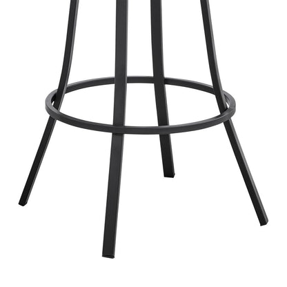 Armen Living - Valerie 26in Swivel Slate Grey Faux Leather and Black Metal Bar Stool - LCVLBAMBGR26 veiw 8