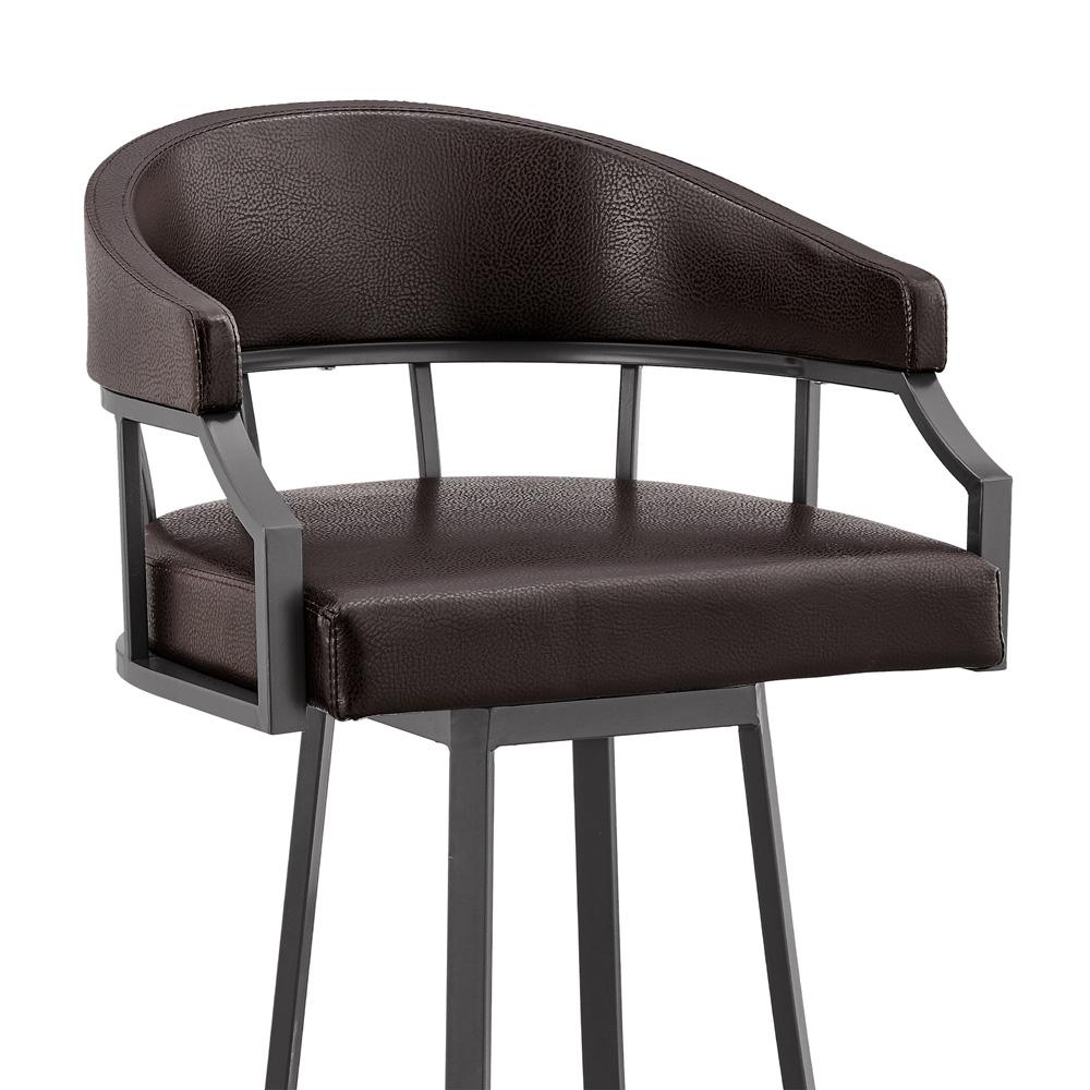 Armen Living - Valerie 26in Swivel Brown Faux Leather and Java Brown Metal Bar Stool - LCVLBAJVCHO26 veiw 6