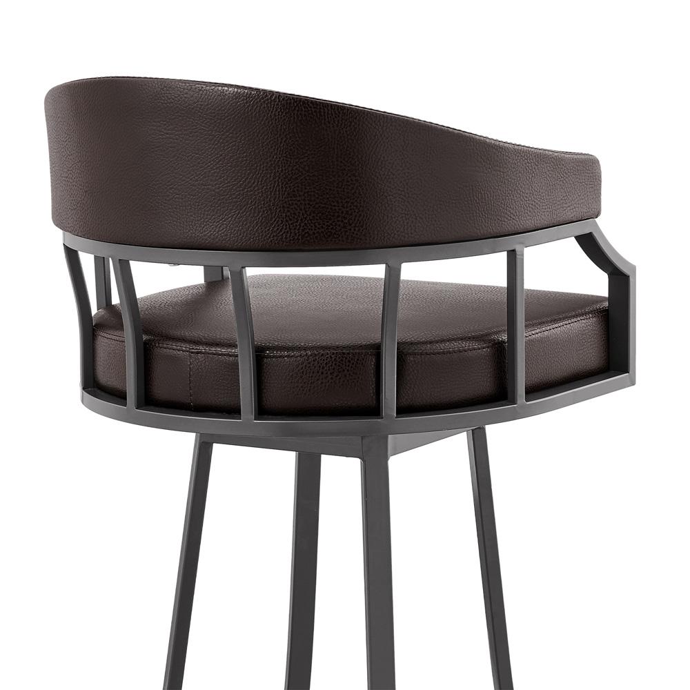 Armen Living - Valerie 26in Swivel Brown Faux Leather and Java Brown Metal Bar Stool - LCVLBAJVCHO26 veiw 7