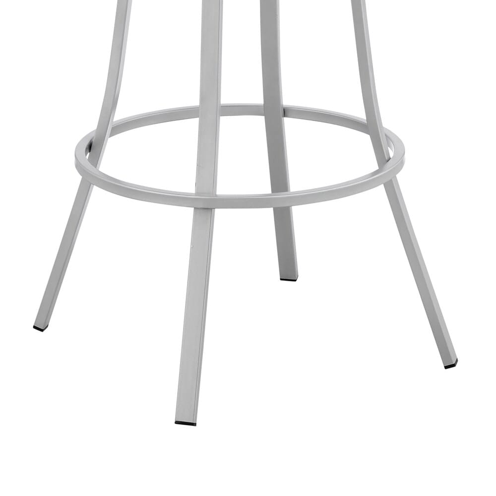 Armen Living - Valerie 26in Swivel Slate Grey Faux Leather and Silver Metal Bar Stool - LCVLBASLGR26 veiw 8