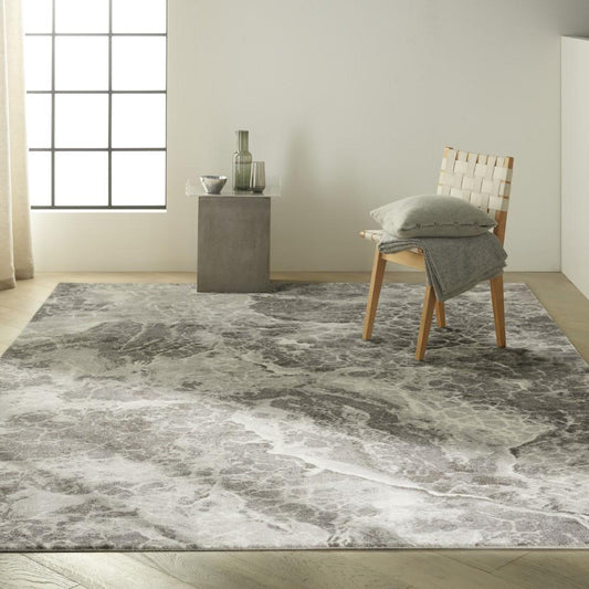 Calvin Klein - Gradient 79in x 99in Grey and White Artistic Area Rug - GDT06-99446742254_CLOSEOUT veiw 2