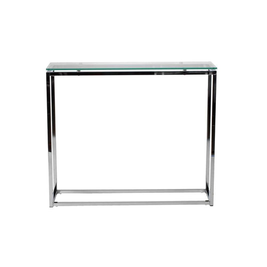 Euro Style - Sandor Console Table with Clear Tempered Glass Top and Chrome Frame - 28033 veiw 1