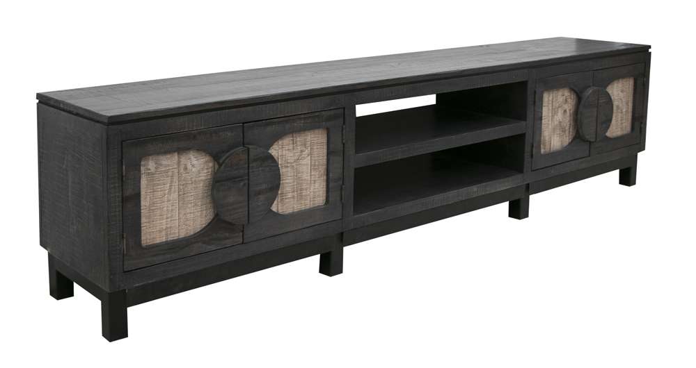 IFD - Cosala 4 Doors & Shelves, 93in TV Stand, w/ Black Finish - IFD8081STN93BK veiw 3